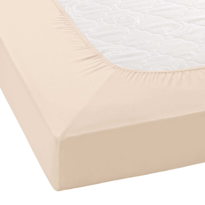 JANINE Spannbetttuch Elastic-Jersey 5002 - bügelfrei & elastisch 150 × 200 cm sand