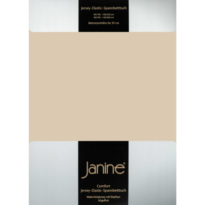 JANINE Spannbetttuch Elastic-Jersey 5002 - bügelfrei & elastisch 200 × 200 cm sand