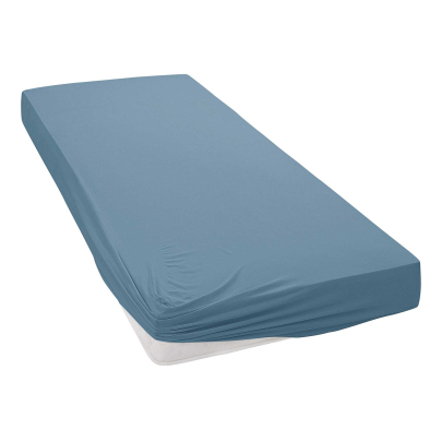 JANINE Spannbetttuch Elastic-Jersey 5002 - bügelfrei & elastisch 150 × 200 cm denimblau