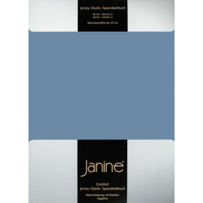 JANINE Spannbetttuch Elastic-Jersey 5002 - bügelfrei & elastisch 200 × 200 cm denimblau