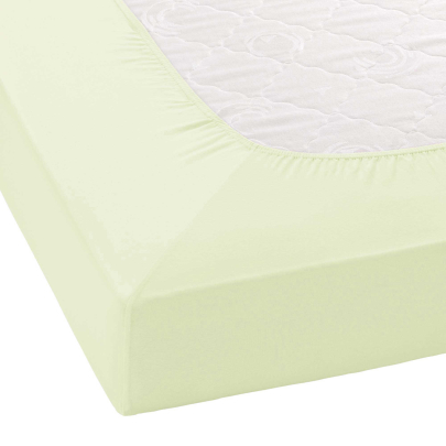 JANINE Spannbetttuch Elastic-Jersey 5002 - bügelfrei & elastisch 100 × 200 cm limone