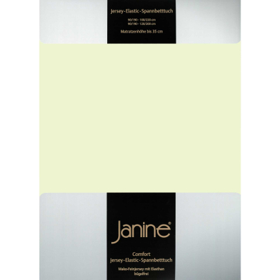 JANINE Spannbetttuch Elastic-Jersey 5002 - bügelfrei & elastisch 150 × 200 cm limone