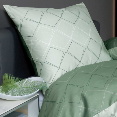 JANINE JD Mako Satin 87053 Bettwäsche jade waldgrün 200 x 200 cm / 2x 80 x 80 cm