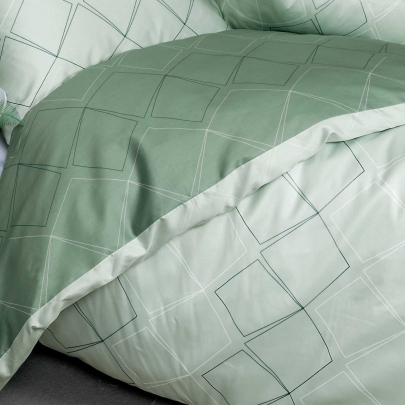 JANINE JD Mako Satin 87053 Bettwäsche jade waldgrün 200 x 200 cm / 2x 80 x 80 cm