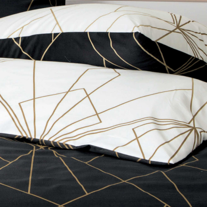 JANINE JD Mako Satin 87054 Wende-Bettwäsche bronzebraun schwarz 240 x 220 cm / 2x 80 x 80 cm