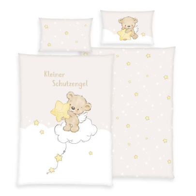 Babybettwäsche Set 100 x 135 cm aus Bio-Baumwolle Kleiner Schutzengel babybest® Flanell