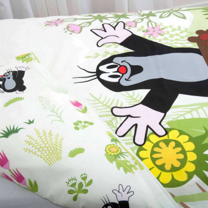 HERDING Der kleine Maulwurf Bettwäsche-Set ‘Classic’ 40 x 60 cm + 100 x 135 cm Flanell