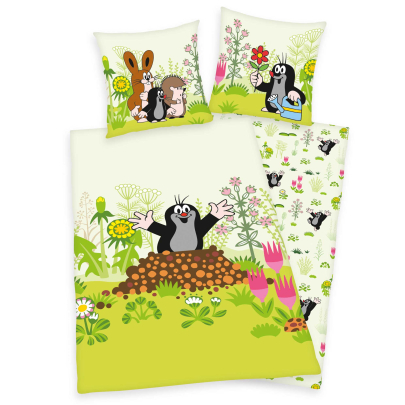 HERDING Der kleine Maulwurf Bettwäsche-Set ‘Classic’ 80 x 80 cm + 135 x 200 cm Renforcé